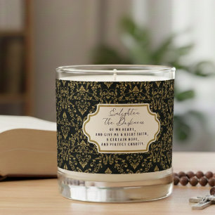 Catholic Sympathy Gift Black Gold Rococo Prayer Scented Candle