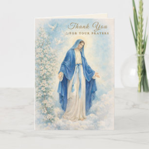 Catholic Sympathy Gratitude Our Lady of Grace Mari Letterpress Thank You Card
