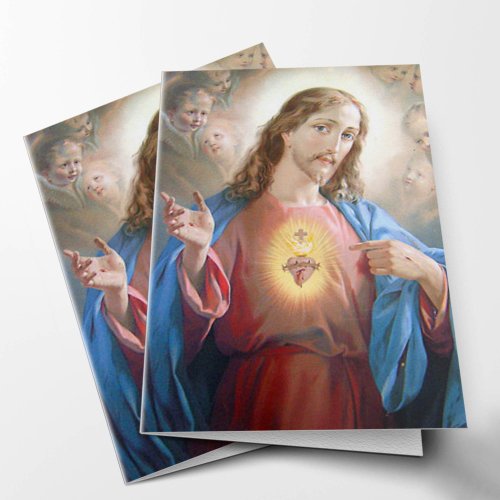 Catholic Sympathy Jesus Funeral Thank You Card
