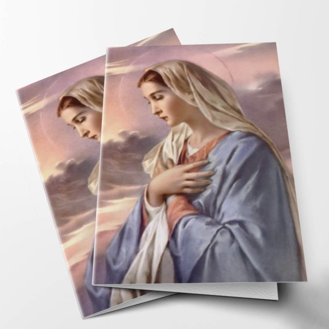 Catholic Sympathy Mary Funeral thank You Cards (Blessed Mother Sympathy Condolence Bereavement Funeral Thank You Card)