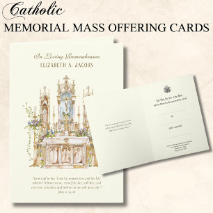 Catholic Sympathy Mass Offering Memorial Card