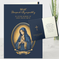 Catholic Sympathy Virgin Mary Gold Crucifix Card