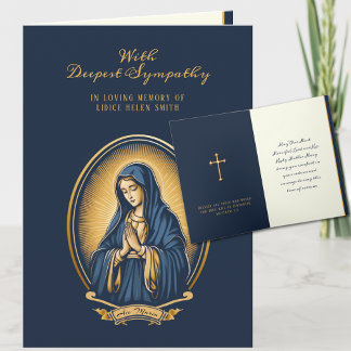 Catholic Sympathy Virgin Mary Gold Crucifix Card