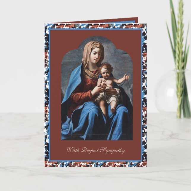 Catholic Sympathy Virgin Mary Jesus Rosary Card (Front)