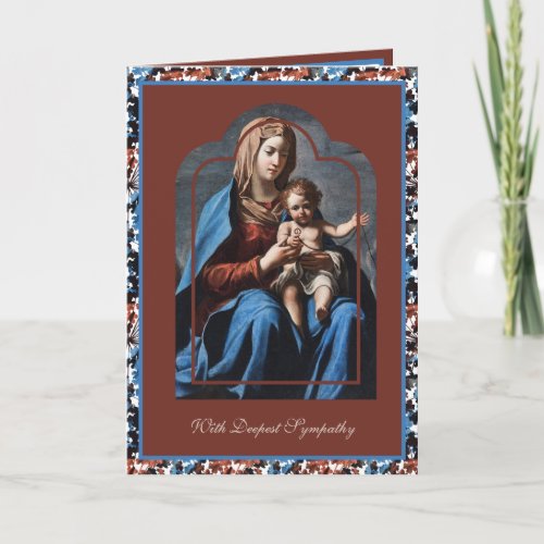 Catholic Sympathy Virgin Mary Jesus Rosary Card