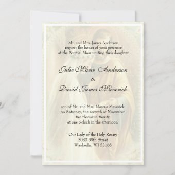 Catholic Traditional Bridal Wedding Invitation | Zazzle