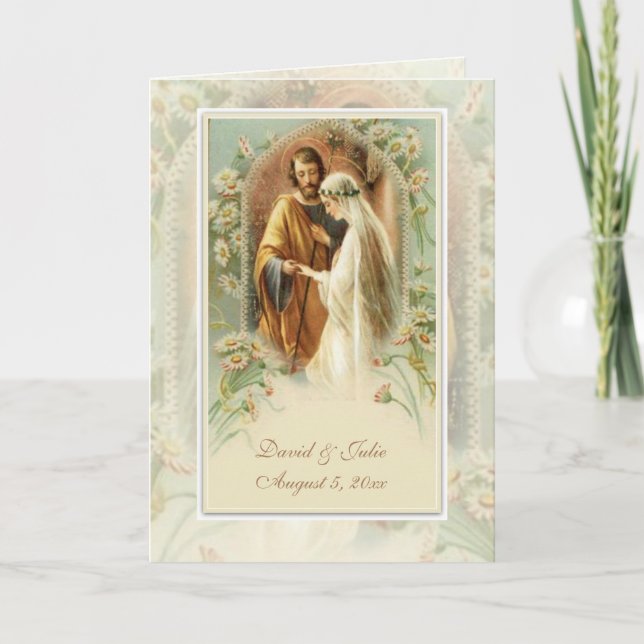 Catholic Traditional Bridal Wedding Invitation (Front)