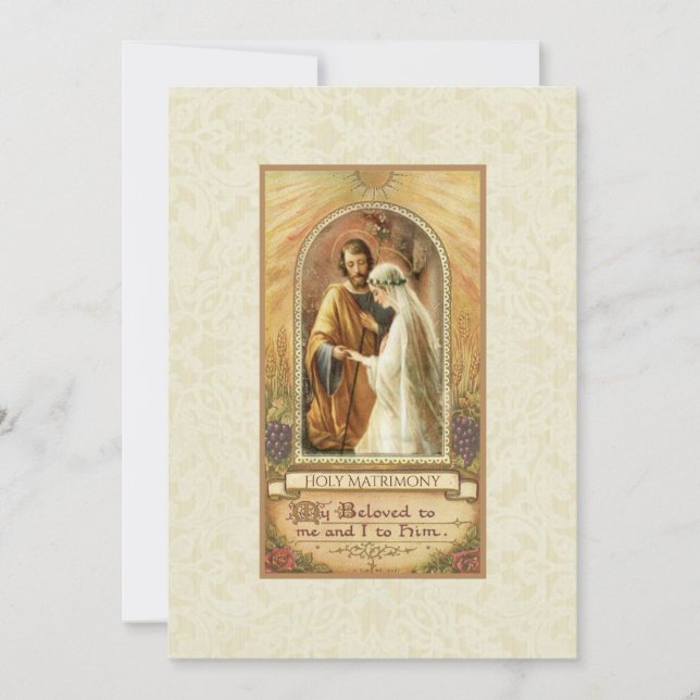 Catholic Traditional Bridal Wedding Invitation (Front)