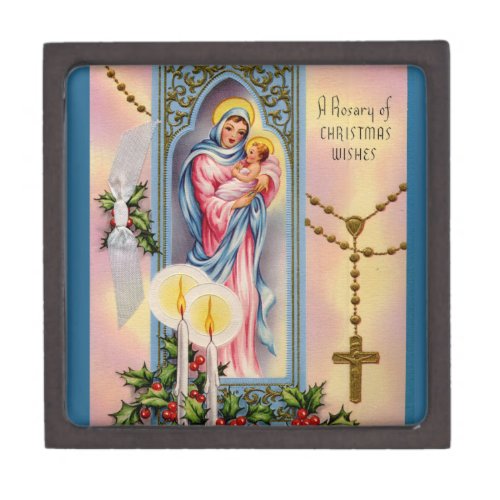 Catholic Traditional Christmas Rosary Mary Gift Box