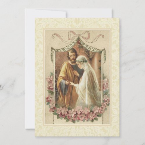 Catholic Traditional Elegant Vintage Wedding Invitation