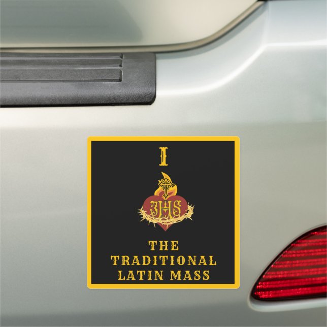 Catholic TRADITIONAL LATIN MASS Heart Jesus Car Ma Car Magnet (In Situ)