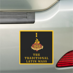 Catholic TRADITIONAL LATIN MASS Heart Jesus Car Ma Magnet