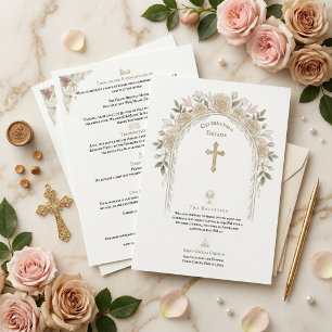 Catholic Traditional Wedding Details Cross Enclosure Card
