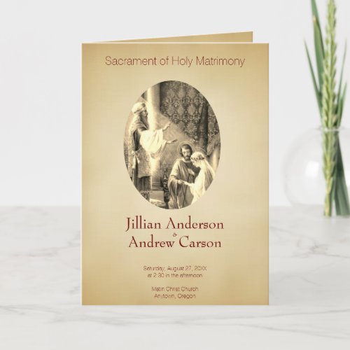 Catholic Traditional Wedding Program Sepia