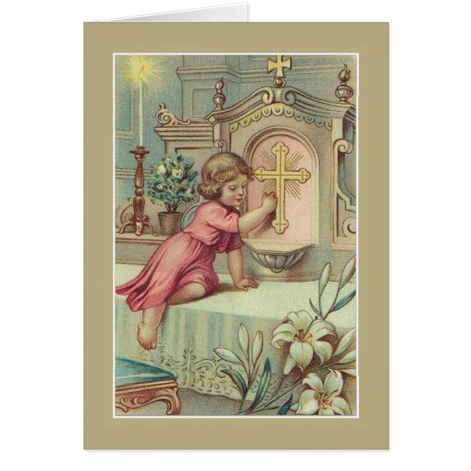 Catholic Vintage Child at Tabernacle Altar (Front)