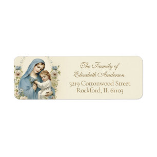 Catholic Vintage Marian Funeral Memorial Label