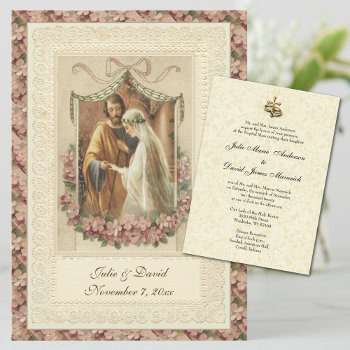 Catholic Vintage  Wedding Church/reception  Invitation by ShowerOfRoses at Zazzle