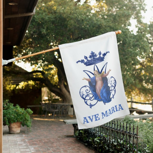 Catholic Virgin Mary Assumption House Flag (In SItu)