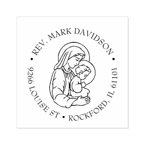 Catholic Virgin Mary BabyJesus  Religious Rubber Stamp