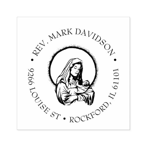 Catholic Virgin Mary BabyJesus  Religious Rubber Stamp