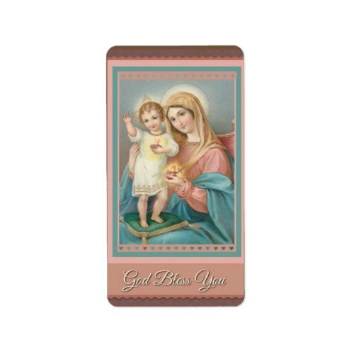 Catholic Virgin Mary Child Jesus Label