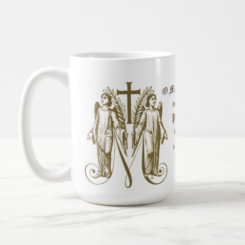 Catholic Virgin Mary Cross Angels Prayer Religious Coffee Mug