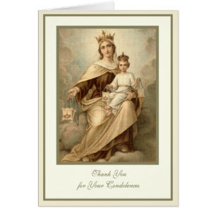 Catholic VIRGIN MARY  Funeral Condolence Cards