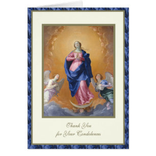 Catholic VIRGIN MARY  Funeral Condolence Cards