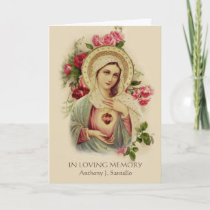 Catholic Virgin Mary Funeral Holy Prayer Card