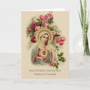 Catholic Virgin Mary Funeral Holy Prayer Card