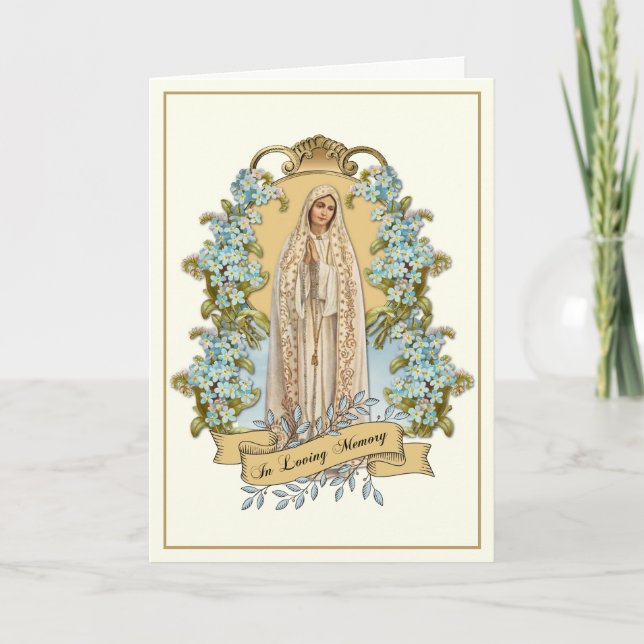 Catholic Virgin Mary  Funeral Holy Prayer Card (Front)
