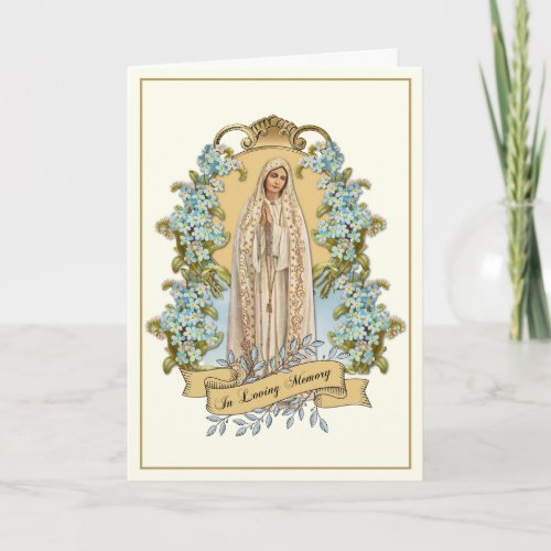 Catholic Virgin Mary  Funeral Holy Prayer Card