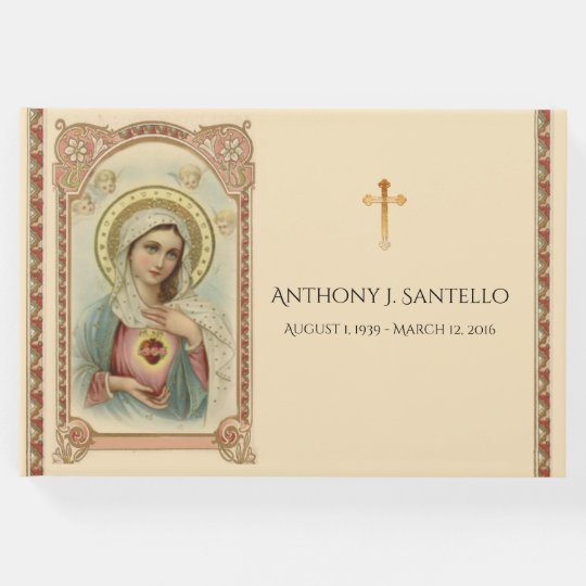 Catholic Virgin Mary Funeral Memorial Guest Book | Zazzle.com