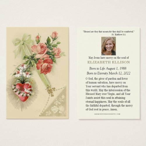 Catholic Virgin Mary Funeral Memorial Prayer Card