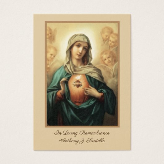 Catholic Virgin Mary Funeral Prayer Holy Card (Front)