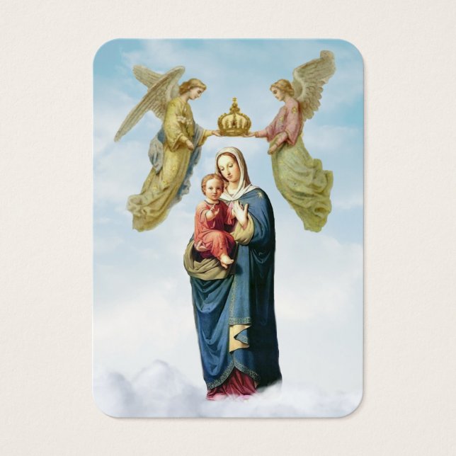 Catholic Virgin Mary Funeral Prayer Memorial Card (Front)