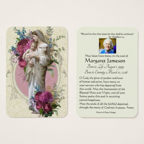 Catholic Virgin Mary Funeral Prayer Memorial Card