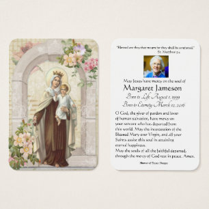 Catholic Virgin Mary Funeral Prayer Memorial Card