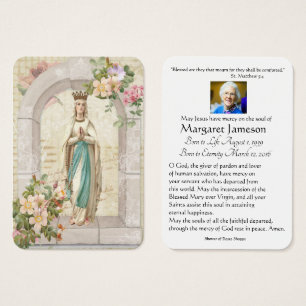 Catholic Virgin Mary Funeral Prayer Memorial Card