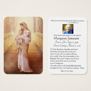 Catholic Virgin Mary Funeral Prayer Memorial Card