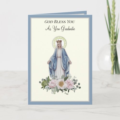 Catholic Virgin Mary Graduation Commencement Card