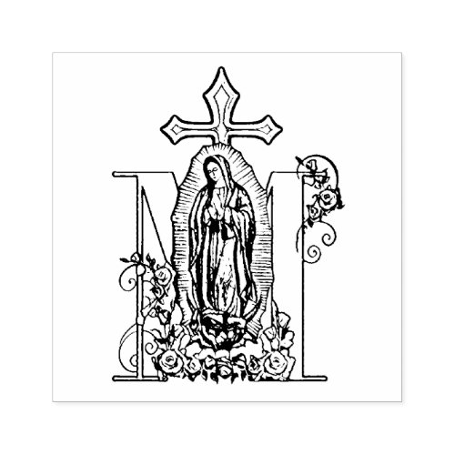 Catholic Virgin Mary Guadalupe Marian Symbol Rubber Stamp