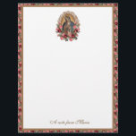 Catholic Virgin Mary Guadalupe Roses Stationery<br><div class="desc">Featuring a beautiful traditional Catholic religious vintage image of the Blessed Virgin Mary,  Our Lady of Guadalupe with pink and red roses.</div>