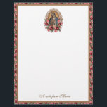 Catholic Virgin Mary Guadalupe Roses Stationery<br><div class="desc">Featuring a beautiful traditional Catholic religious vintage image of the Blessed Virgin Mary,  Our Lady of Guadalupe with pink and red roses.</div>