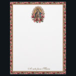 Catholic Virgin Mary Guadalupe Roses Stationery<br><div class="desc">Featuring a beautiful traditional Catholic religious vintage image of the Blessed Virgin Mary,  Our Lady of Guadalupe with pink and red roses.</div>