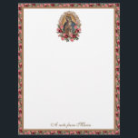 Catholic Virgin Mary Guadalupe Roses Stationery<br><div class="desc">Featuring a beautiful traditional Catholic religious vintage image of the Blessed Virgin Mary,  Our Lady of Guadalupe with pink and red roses.</div>