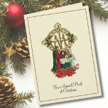 Catholic Virgin Mary Jesus Priest Poinsettias Card<br><div class="desc">This is a beautiful vintage traditional Catholic image of the Blessed Virgin Mary with the Baby Jesus overlaid on a gold Marian Cross. Christmas poinsettias accent below. Inside is a lovely Christmas poem about the Nativity. This is a beautiful card for a Catholic priest! All text and fonts can be...</div>