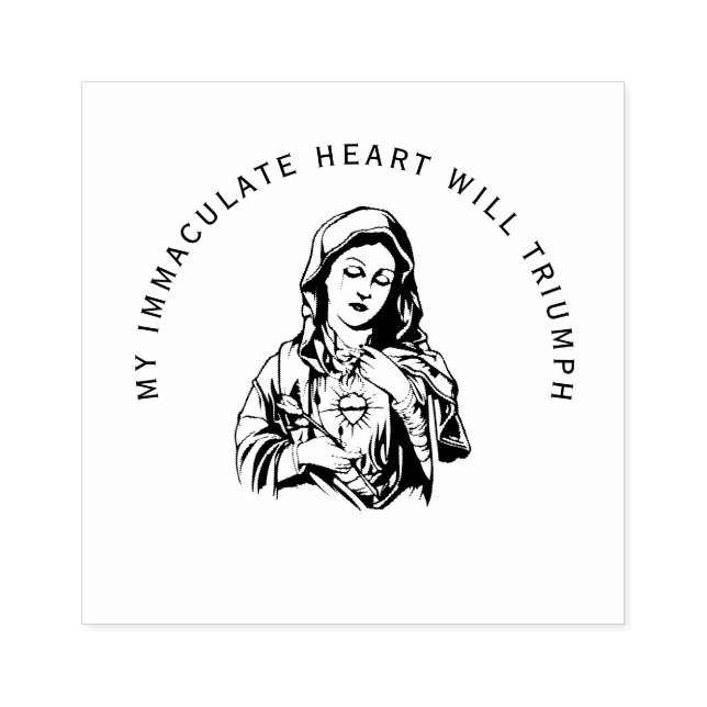 Catholic Virgin Mary Jesus  Religious Prayer Rubber Stamp (Imprint)