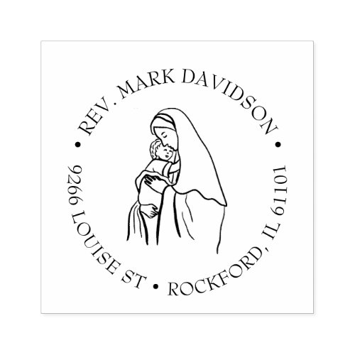 Catholic Virgin Mary Jesus  Religious Rubber Stamp