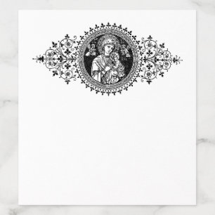 Catholic Virgin Mary Line Art Black & White Envelope Liner